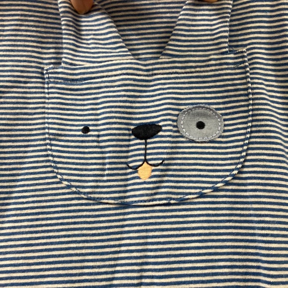 BabyGap Blue & White Striped Puppy Onesie - Picture 2 of 5